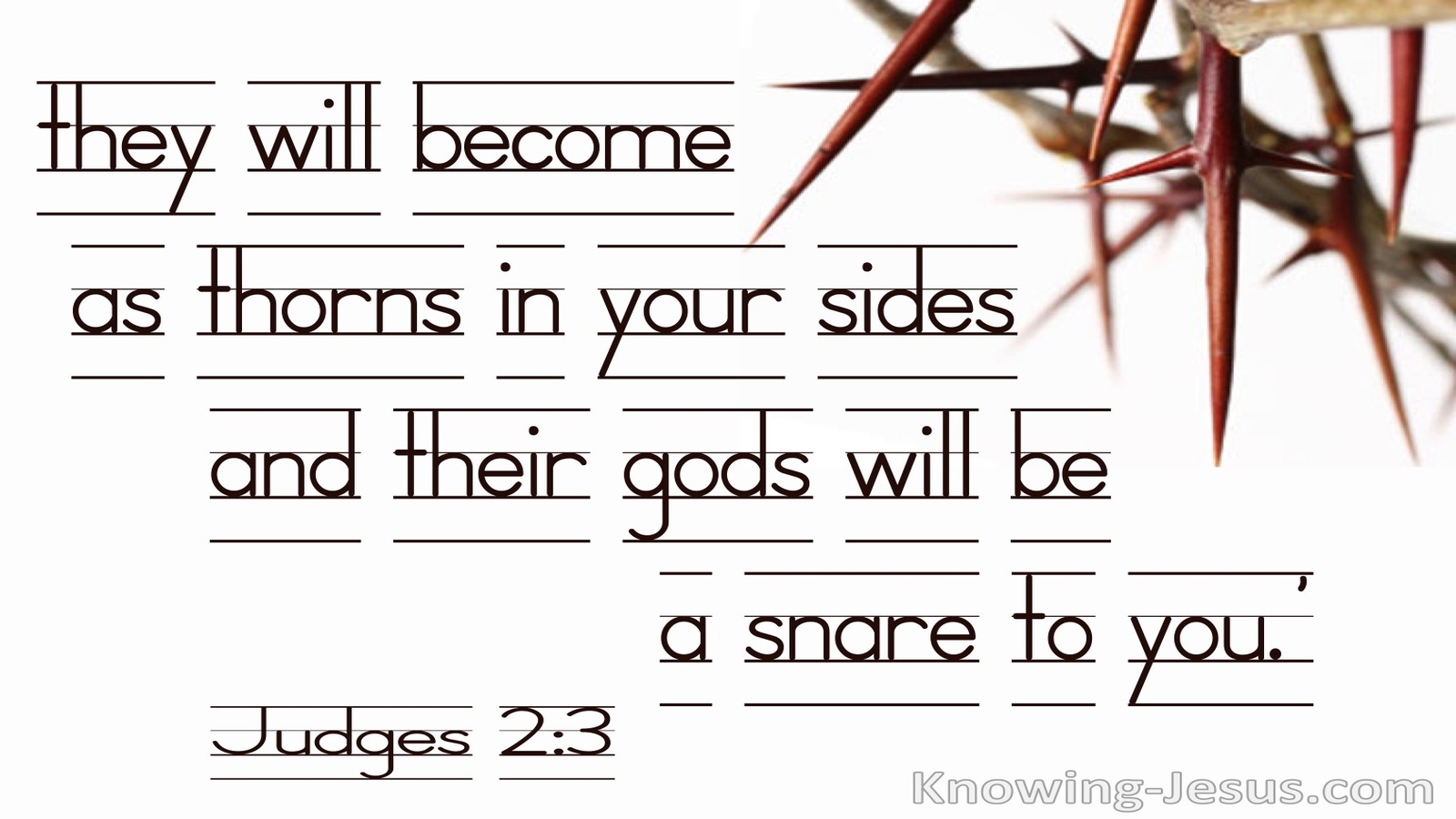 Judges 2:3 A Thorn In Your Side (white)